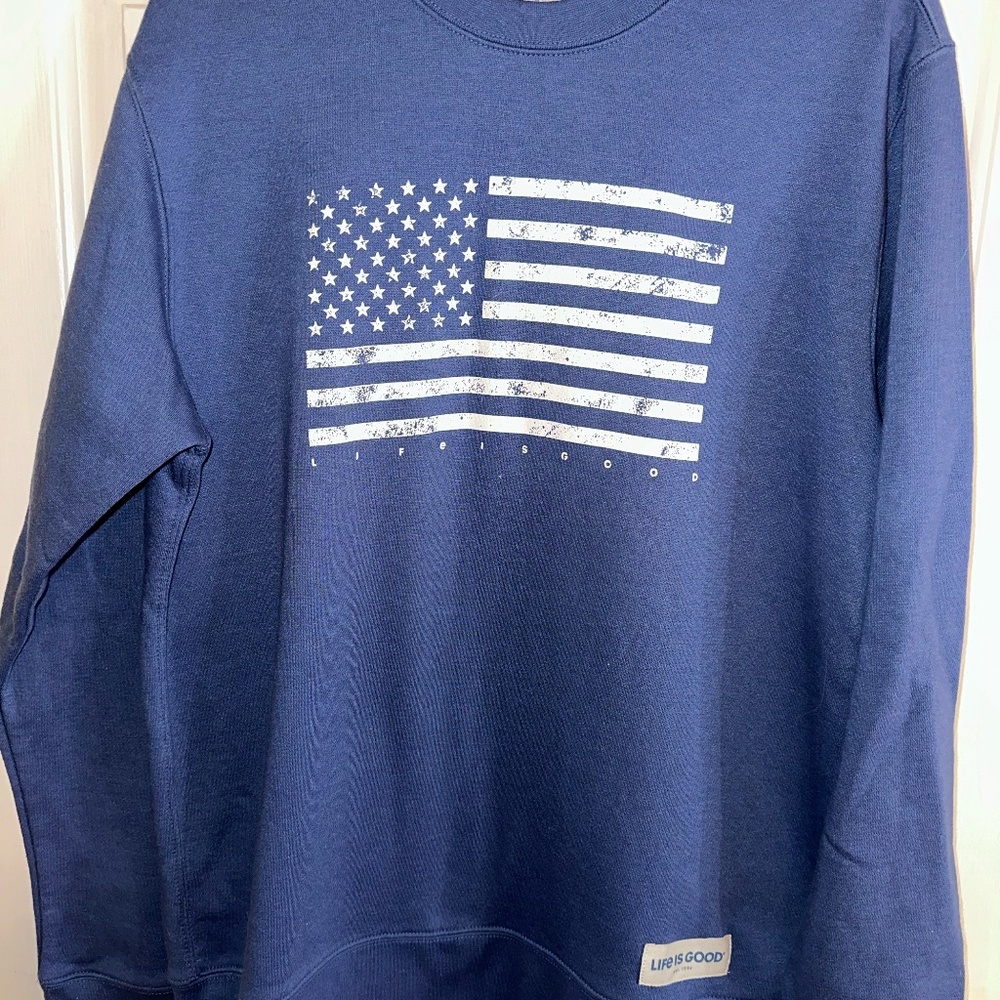 Life Is Good - American Flag Sweatshirt